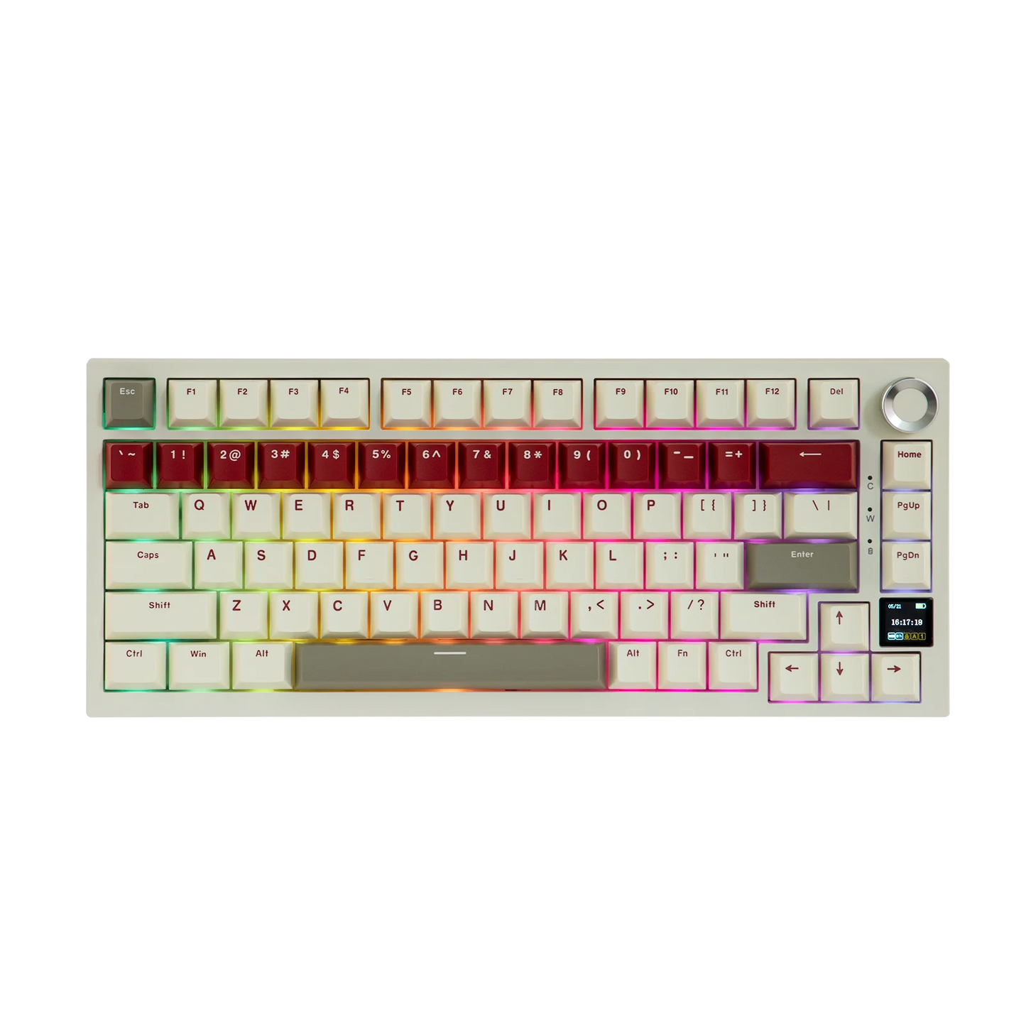 Ajazz AK820 Pro 75% Gasket-mounted Bluetooth 5.1/2.4G Wireless/Type-C Wired Mechanical Keyboard with TFT Screen for Mac/Win